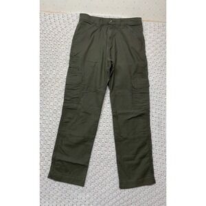 Dickie's Flex Cargo Utility Pants 32x32 Green Straight Leg Carpenter Rip Stop